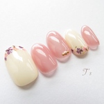 No.67 シアーピンク×押し花