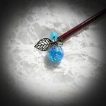 ブルー紫陽花色ガラス玉のかんざし         