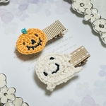 1セット限定！ハロウィン🎃♡ミニかぼちゃ＆おばけのベビーヘアクリップ♡ 赤ちゃん　新生児　出産祝い　かぼちゃ　秋