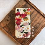 照り紅葉(てりもみじ・秋)〜和布刺繍 和柄 スマホケース【iPhoneSE2・iPhone8・iPhone7共通対応/現品】