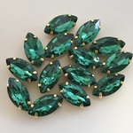 《14コ入り》A級・6×12mm  エメラルド　リーフ 
