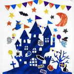 Mペタペタ貼れる！ハロウィンタペストリーセット：ミッドナイトブルー【10日以内に発送】