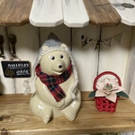 しろくま貯金箱  モヘア帽子 と マフラー