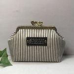 10.5㎝可愛いハートの口金・内布ワンちゃんがま口ポーチ・財布・手作りチャームプレゼント！