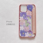 パープルビオラ＊大人可愛い＊押し花スマホケース