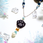 リアルぷにぷに肉球  ネックレス(黒×灰  1)