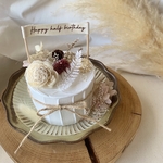 手のひらサイズ♡お花いっぱい くすみカラーのクレイケーキ
