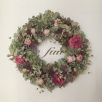 オーダー作品(薔薇とレースフラワーのリース)