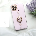 ソフトラベンダーベース♡スマホリング付き 押し花iPhone11 13 12 SE2 iPhoneケース スマホケース スマホカバー Android Galaxy Xperia  全機種