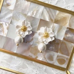 【当店1番人気】フラワーコットンパール　イヤリングorピアス