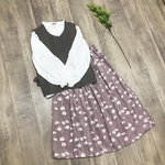 残り1枚＊あずき色 マーガレット の コーデュロイ ギャザースカート 