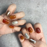 サイズオーダー　ニュアンスネイル　テラコッタネイル　