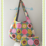 【n…a様オーダー品】まぁるいバッグとポーチ＊まぁるいお花