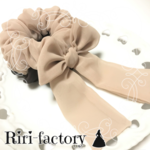 さらにもこもこ✨ふわもこ🎀リボン付きシフォンシュシュ❤(モカ×ショコラ)