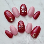 ♡ネイルBordeaux×SheerOrchid
