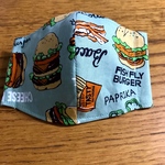 【受注制作】マスク　ハンバーガー　ハンバーガー柄　ポテト柄