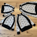 【オーダー】【130size】フランス輸入生地　シマウマ柄 カラーブロックラグラン