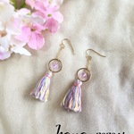 パステルカラータッセルピアス