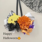 モノトーンハロウィンチョーカー(オレンジ)♡Halloween♡仮装グッズ♡フラワーチョーカー♡トリミング♡誕生日♡バースデー♡ウエディング♡撮影用♡犬用♡猫用♡ペット用