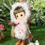  恐竜ロンパース＊stodoll用（5インチぐらい）＊ピンク