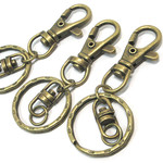 キーホルダー完成品セット 金古美 3個【キーホルダー金具パーツ】