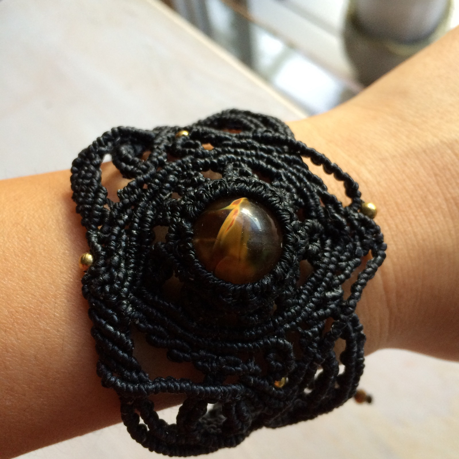 イエロー!クォーツ★マクラメ編みブレスレットbm005 4,601円