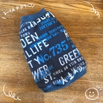SALE!　ハンドメイド☆犬服　3Sサイズ　タンクトップ　英字　グレー