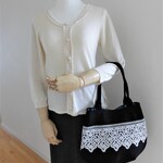 K様オーダー品＊送料無料＊ネイビー＊レースのショルダーバッグ