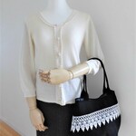 NEW!＊送料無料＊ネイビー＆レースのショルダーバッグ＊C