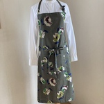 期間限定価格カーキ花柄エプロン