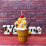 フェイクスイーツメモスタンド　フォトスタンド　スイーツパフェ　写真立て　クッキータワー　ドーナツ　エクレア　パフェ