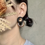 【new】【atelier chimie】2wayヴィンテージガラス＆リングピアス・イヤリング