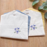 【手刺繍のマスクケース (j.ビオラ × yellow/blue)】