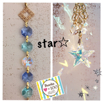 星と月のかけら☆海&宇宙カラー☆スワロフスキー  サンキャッチャー☆