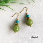 翡翠とターコイズのピアス/イヤリング
