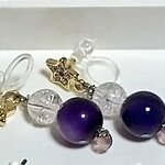 紫縞目ノンホールピアス