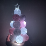 クリスマスツリーライト☆ライトグレー×ピンク