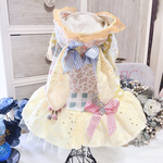 完成品のみ特別価格です♪イースターに可愛い💕タレ耳うさぎさん☆なりきり♪ワンピース☆パッチワーク柄イエロー系カラー　No907