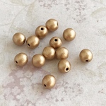 【4㍉ 60個】丸玉ビーズ＊brown light gold＊ラウンド＊チェコビーズ＊ゴールド＊金＊FP＊ファイヤーポリッシュ