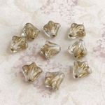 【9x8㍉ 20個】リリー＊clear & gold＊チェコビーズ＊すずらん＊透明＊クリア＊ゴールド＊フラワー＊花＊春＊スプリング＊