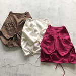 ［秋SALE］ゆったり裾ギャザーブラウス＊french linen100% 