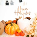ハロウィン 木製［送料込］ケーキトッパー No.01［Happy Halloween］ハロウィンアイテム　ハロウィン プレート Happy Halloween ハロウィーン トリックオアトリート