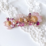 お花のヘアクリップ(ピンク)