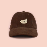 〈KEDAMONO Lab.〉刺しゅうコーデュロイキャップ むぎちゃん(ブラウン)