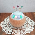 ＊新色＊羊毛フェルトのピンクッション まち針5本付 フラッグ パステル(小)        