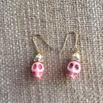 フックピアス＊スカル ピンク