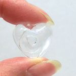◆送料込み！◆ハート型ガラス(ガラスドーム）リング金具付き21mm １個