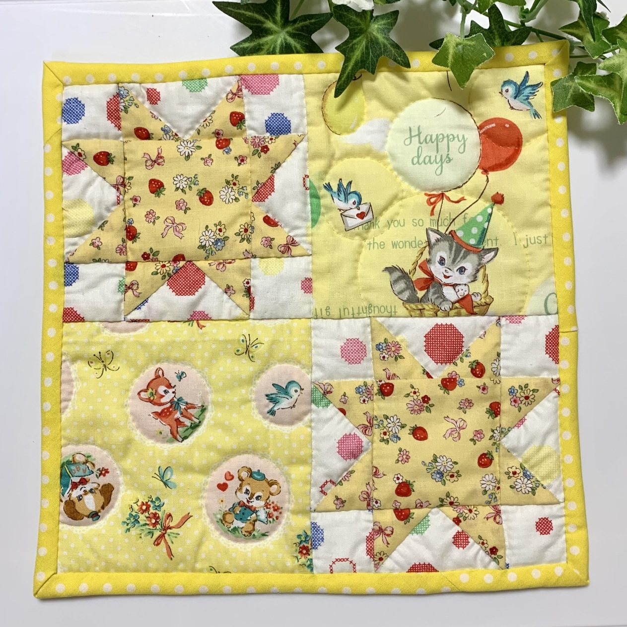 パッチワーク タペストリー キルトゲイト レトロアニマル ベビーキルト