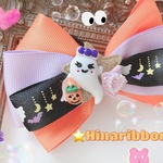 ハロウィン♡おばけちゃん🎃👻パーティー♡大きいリボン♡キッズへアゴム１点