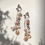 淡水パール 【Pink Beige pearl pierce & earring】